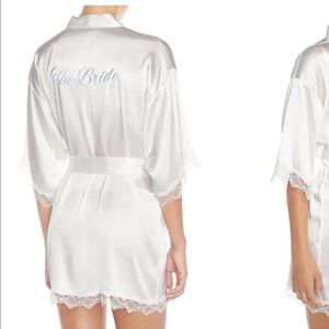 Bridal short satin robe